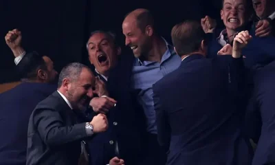 Prince william drinks beer with Aston Villa Players