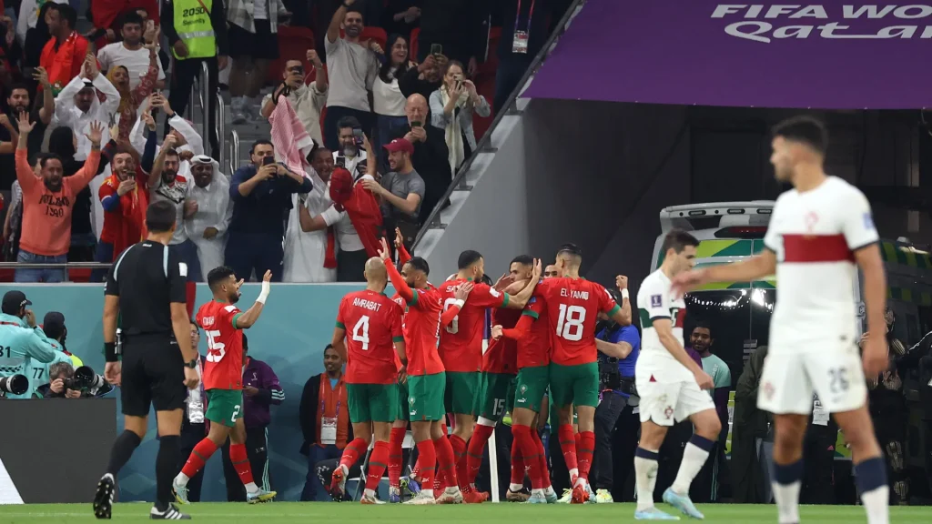 morocco beat portugal in  world cup history