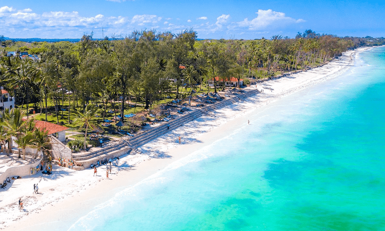 Diani Beach in Kenya is a top tourist destination 