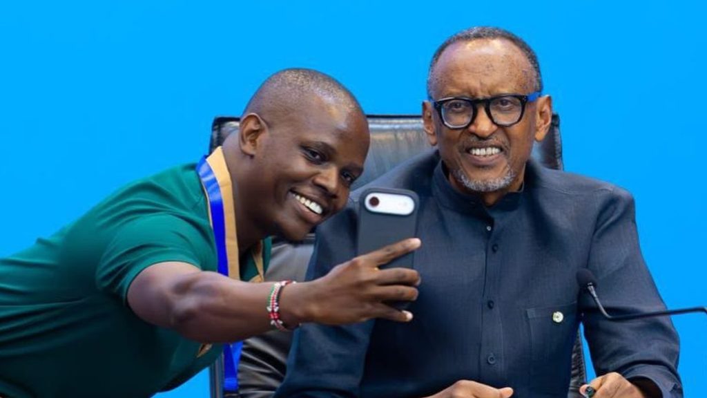 Crazy Kennar with President Kagame